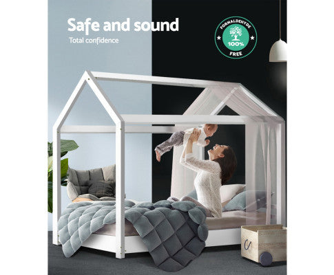 CASA BED FRAME SINGLE BED - WHITE