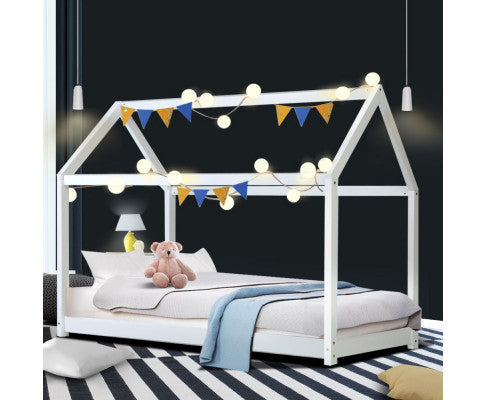 CASA BED FRAME SINGLE BED - WHITE