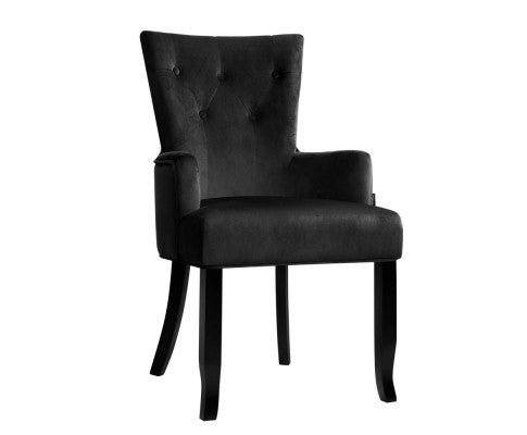 CAYES BLACK FRENCH PROVINCIAL DINING CHAIR