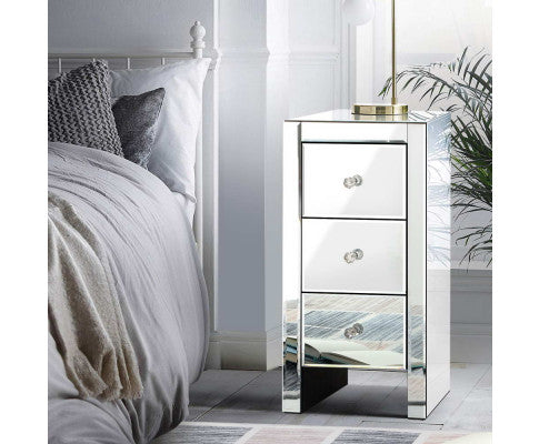 MIRRORED BEDSIDE DRAWERS