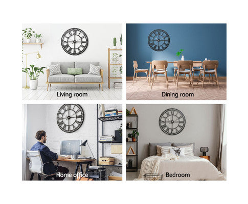 VINTAGE STYLE 80CM METAL WALL CLOCK